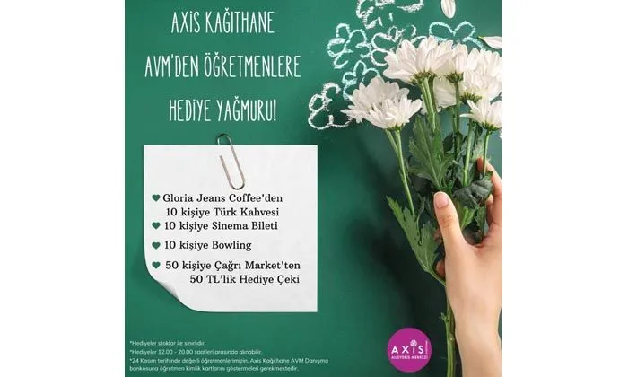 Axis Kağıthane AVM’den öğretmenlere hediye yağmuru