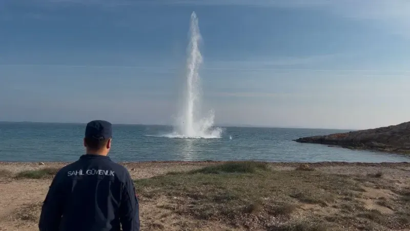 Çanakkale’de denizde bulunan mayın imha edildi