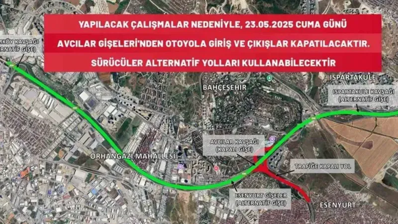 Avcılar gişeleri çalışma nedeniyle araç trafiğine kapatıldı