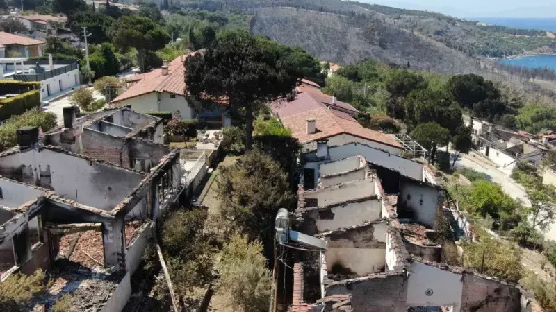 İzmir’deki yangında 85 yazlık ev küle döndü
