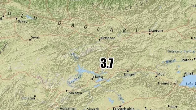 Elazığ 3.7 büyüklüğünde depremle sallandı
