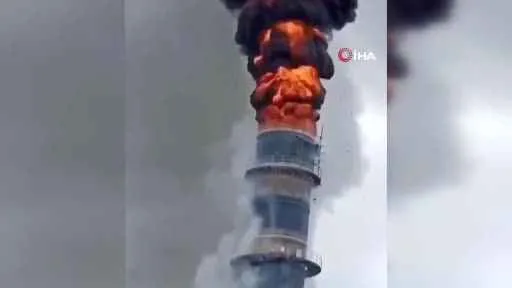 Çin’de inşaat alanında bulunan termik santralde yangın