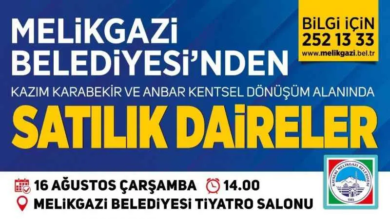 Melikgazi'den ev almak isteyenlere büyük fırsat: 35 daire ihale ile satılacak