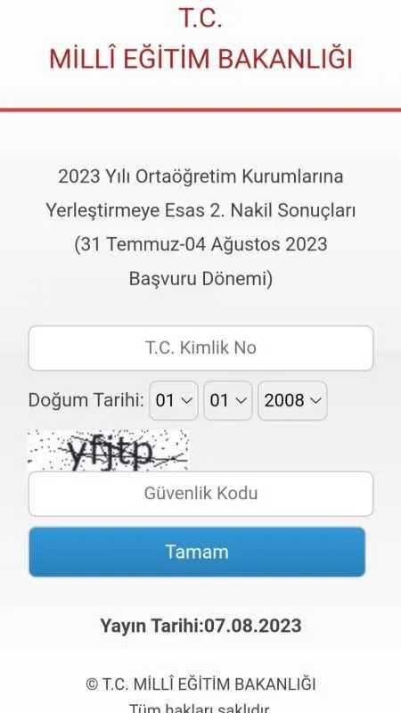 LGS yerleştirmeye esas 2. nakil sonuçları açıklandı