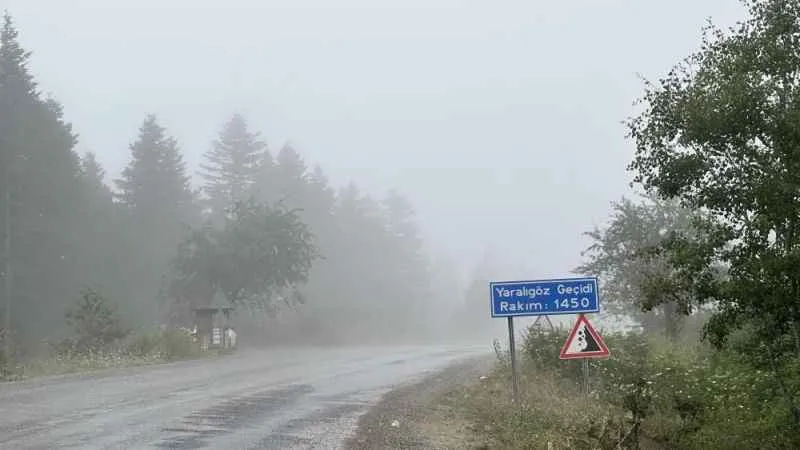 Kastamonu'nun yüksek kesimlerinde sis ve sağanak etkili oldu