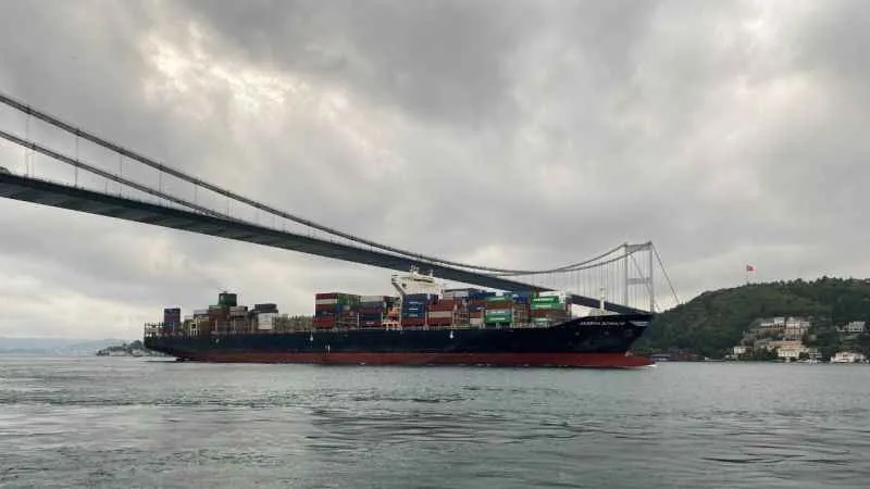 Tahıl Koridoru'ndan geçen konteyner yüklü ilk gemi İstanbul'da