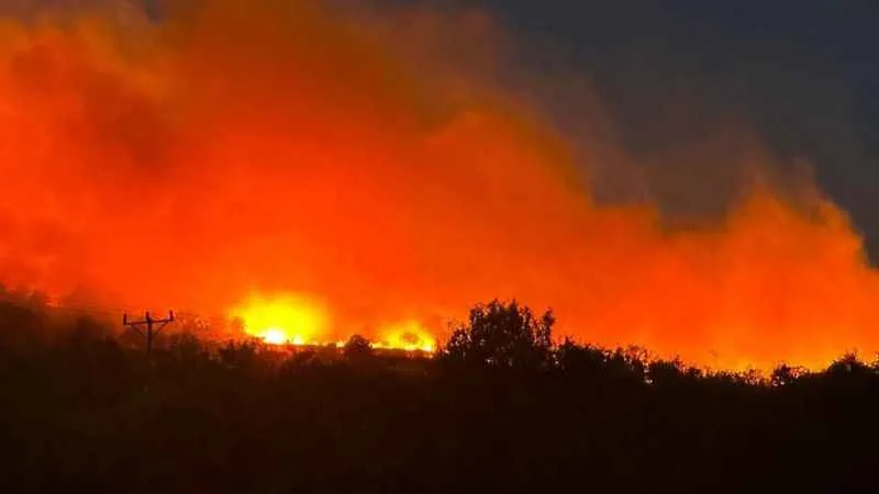 Diyarbakır’da gece çıkan örtü yangını 7 saattir devam ediyor