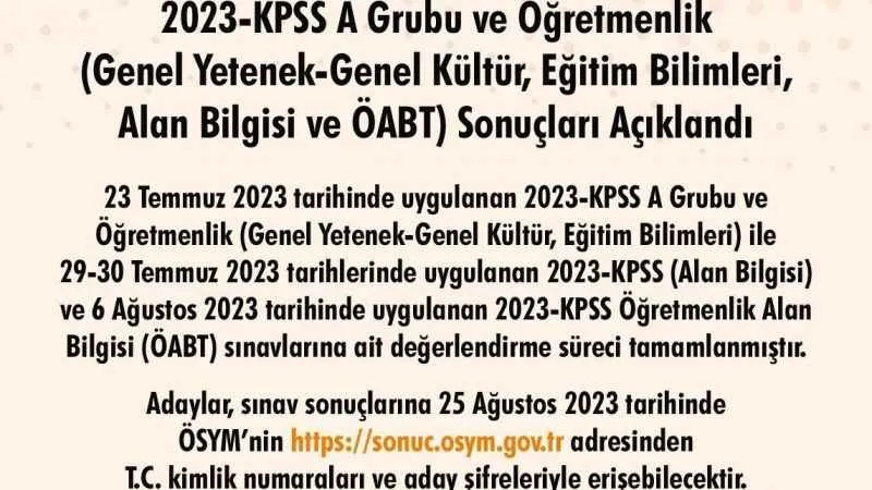 KPSS sonuçları açıklandı