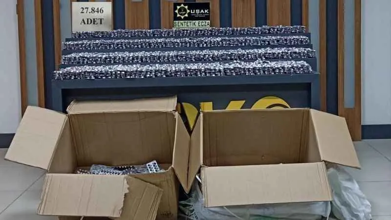 Uşak’ta 27 bin 846 sentetik ecza ele geçirildi