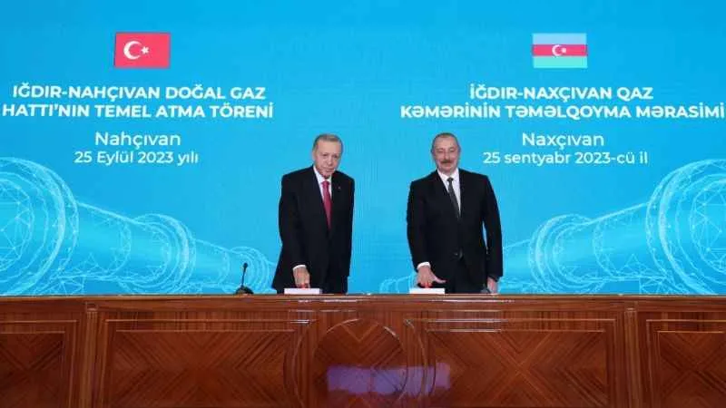Erdoğan ve Aliyev, Iğdır-Nahçıvan Doğalgaz Boru Hattı temelini attı