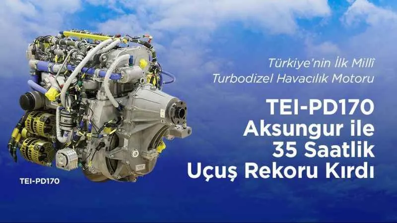 Türkiye’nin ilk milli turbodizel havacılık motoru uçuş rekoru kırdı