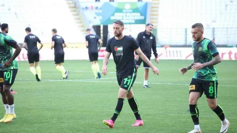Konyaspor - Pendikspor maçında İsrail protesto edildi