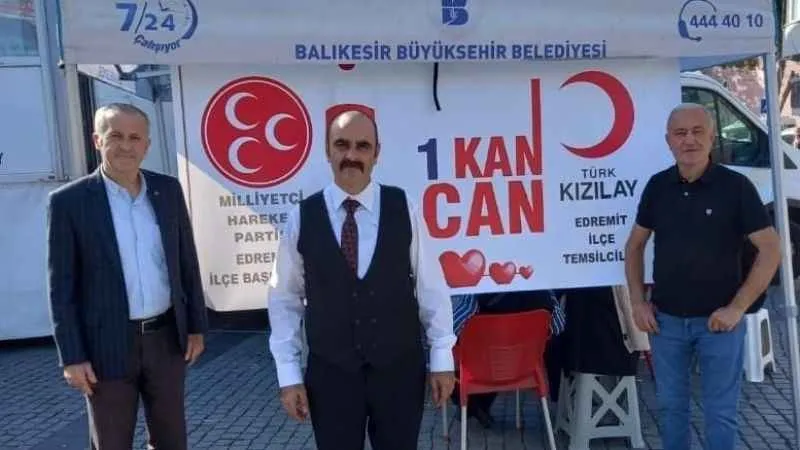 Edremit’te MHP'den kan bağış kampanyası ile Kızılay'a destek