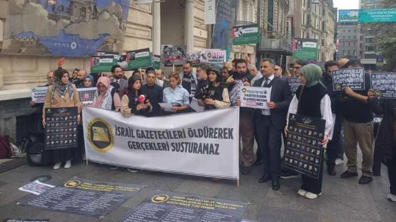 İstanbul'da gazetecilerden İsrail'e tepki
