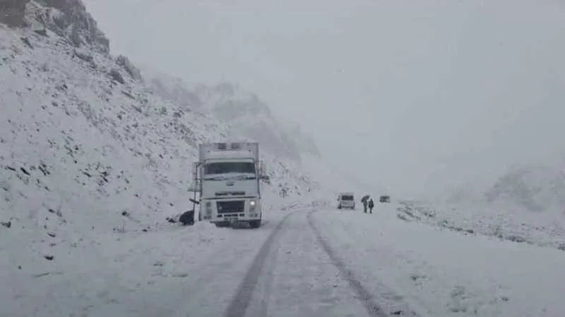 3 bin rakımlı Karabet Geçidi'nde kar yağışı trafiği olumsuz yönde etkiledi