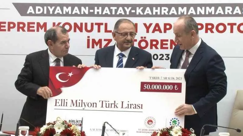 Galatasaray deprem bölgesinde 300 konut yapımı için bağışta bulundu