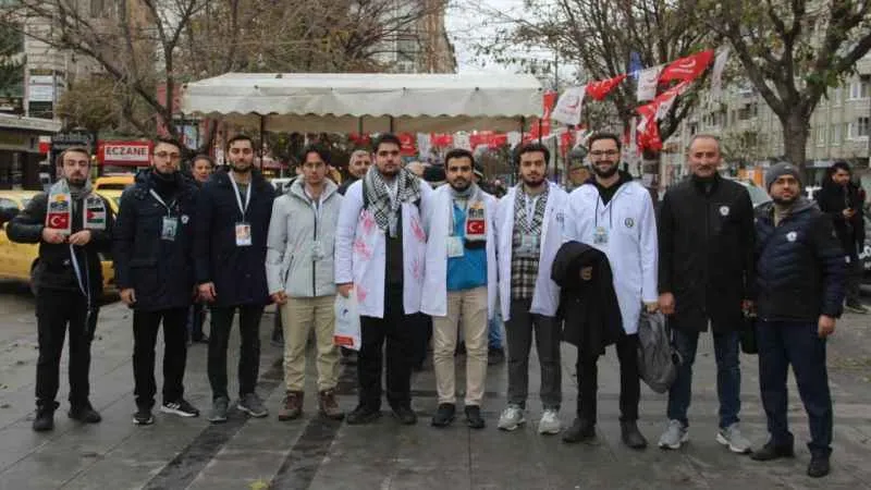 Sivas'ta sessiz yürüyüş ile Filistin’in sesi oldular