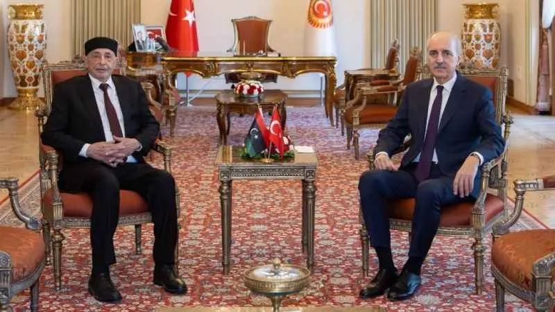 TBMM Başkanı Kurtulmuş, Libya Temsilciler Meclisi Başkanı Salih ile bir araya geldi