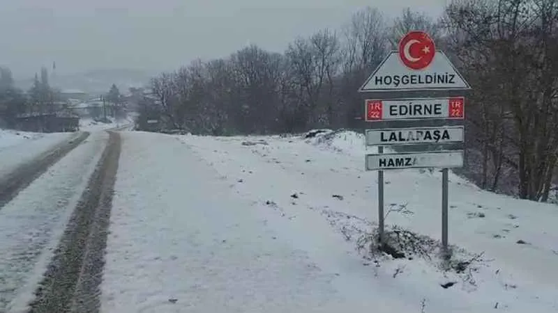 Balkanlardan giriş yapan kar, Edirne’de etkisini arttırdı