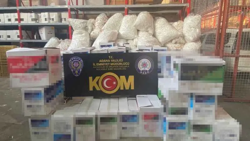 Adana’da 5 milyon 916 bin TL değerinde gümrük kaçağı makaron ele geçirildi