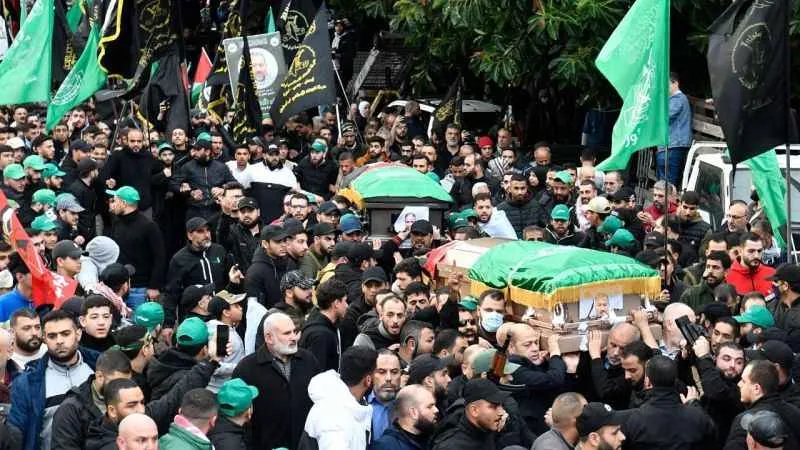 Hamas'ın iki numaralı ismi Salih El Aruri için cenaze töreni