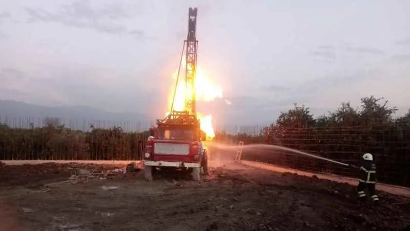 Sondaj yapılırken yangın çıktı