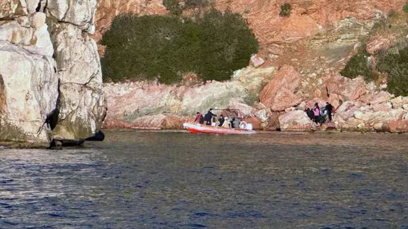 Düzensiz göçmenleri Çiftlik koyuna terk ettiler