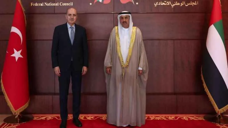 TBMM Başkanı Kurtulmuş, BAE Federal Konsey Başkanı ile bir arada