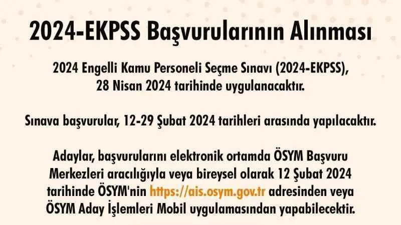 2024 EKPSS başvuruları başladı
