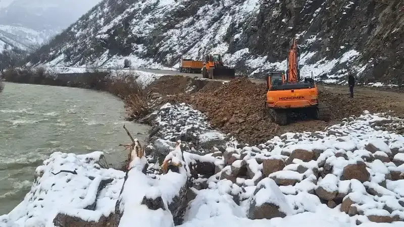 Çığ nedeniyle kapanan Çatak-Pervari kara yolu açıldı