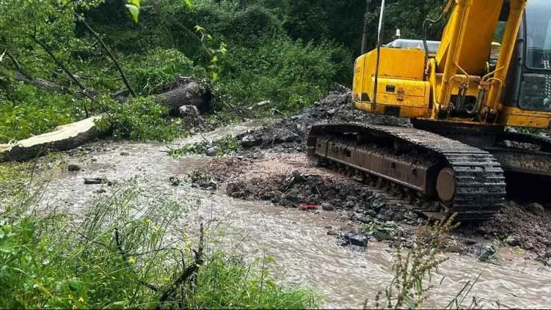 Ordu Aybastı'da sağanak etkili oldu, dere taştı