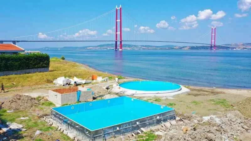 Lapseki’de Aqua Park projesinin çalışmaları sürüyor