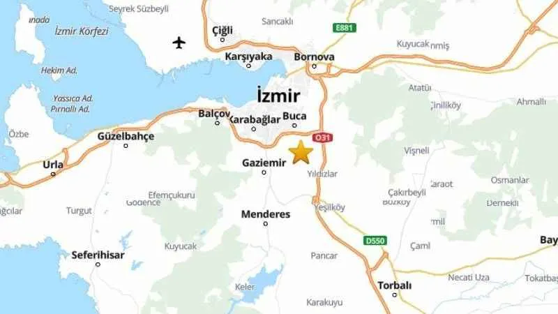 İzmir'de 3,3 büyüklüğünde deprem