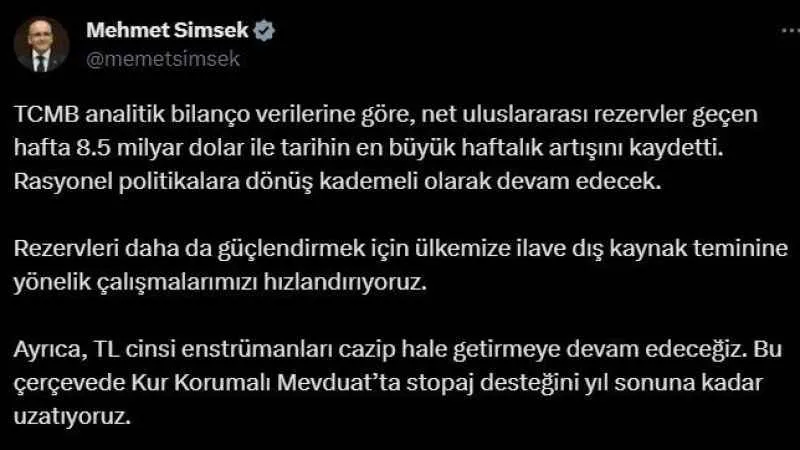 Bakan Şimşek: “Ülkemize ilave dış kaynak teminine yönelik çalışmalarımızı hızlandırıyoruz”