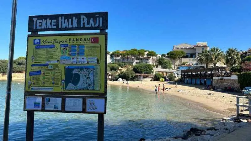 Mavi bayraklı plaja lağım suyu aktı