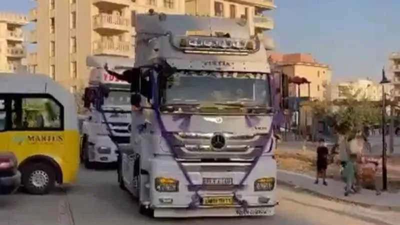 Tırını gelin arabası yaptı!