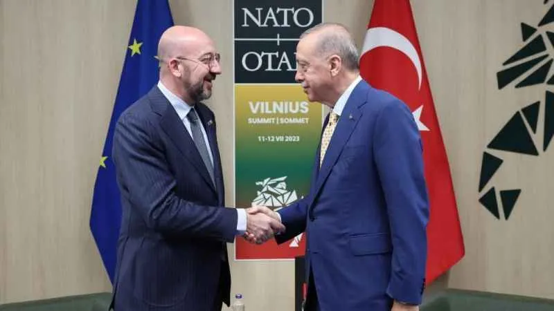 Cumhurbaşkanı Erdoğan, AB Konseyi Başkanı Michel ile bir araya geldi