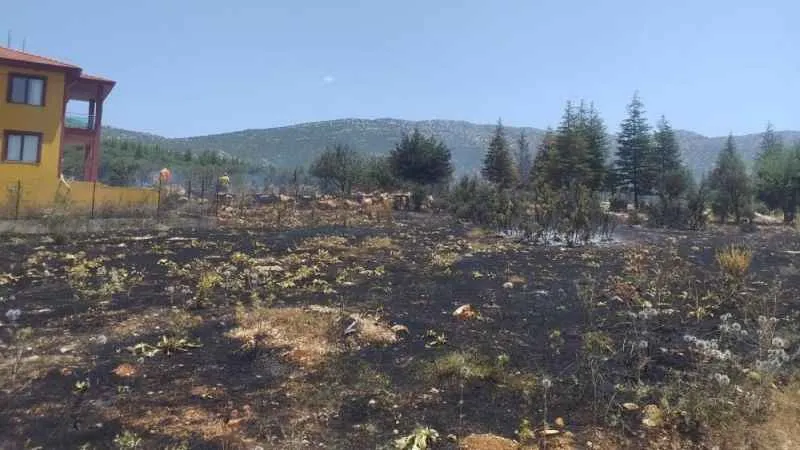 Antalya'da çalılık alanda yangın