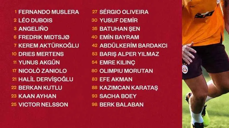 Galatasaray’ın, Zalgiris Vilnius maçı kadrosu belli oldu