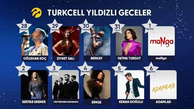 Turkcell Yıldızlı Geceler konserleri başlıyor
