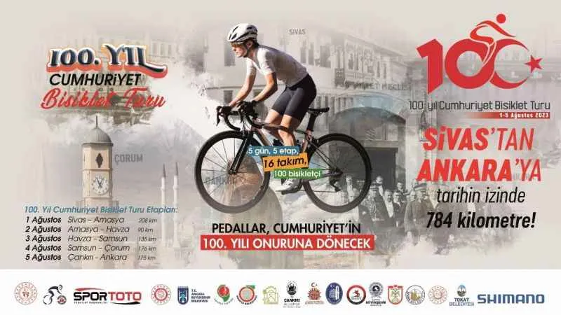 100.Yıl Cumhuriyet Bisiklet Turu’nun 2. etabında bisikletçiler, Amasya’dan Havza’ya pedal çevirecek