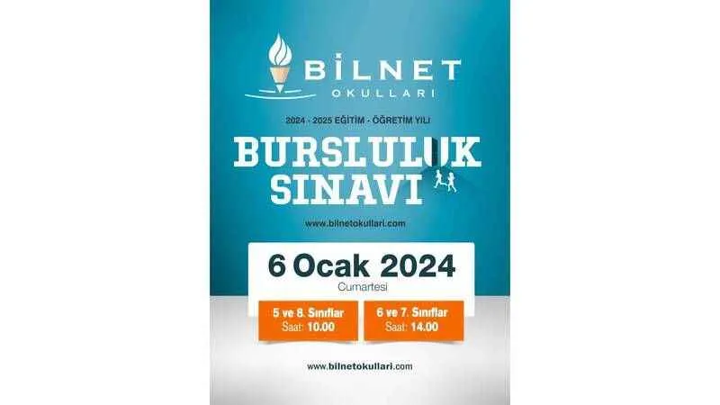 Bilnet Okulları Bursluluk Sınavı 6 Ocak’ta