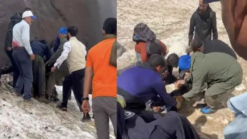 Buzulların altında kalan 2 kişiyi arama çalışmaları devam ediyor