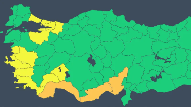 İstanbul ve İzmir dahil 14 kente Meteoroloji'den turuncu ve sarı uyarı