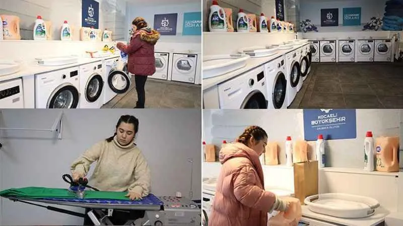 Kocaeli Büyükşehir'den öğrencilere çamaşırhane hizmeti