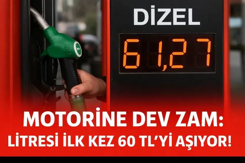 Motorine Rekor Zam: Litresi İlk Kez 60 TL’yi Aşıyor!