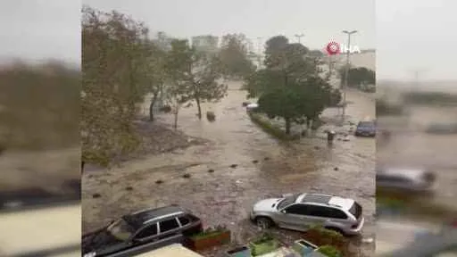Şile’de şiddetli yağış nedeniyle dere taştı