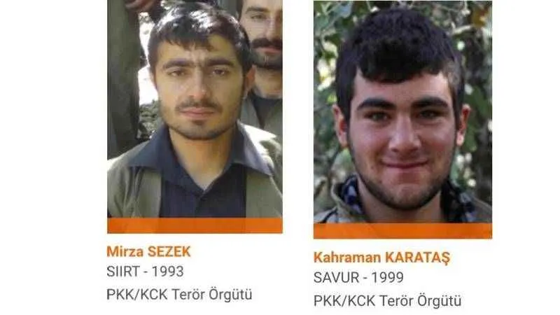 Etkisiz hale getirilen 2 teröristin turuncu kategoride olduğu tespit edildi